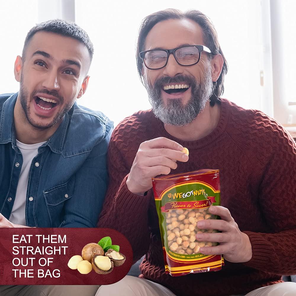 We Got Nuts Raw Deluxe Macadamia Nuts - 4 lbs - Shelled & Unsalted Premium Quality Kosher Raw Macadamia Nut Snack Pack By We Got Nuts - Natural Gourmet Fresh Macadamia Nuts Bulk - Packed In A Resealable Pouch Bag