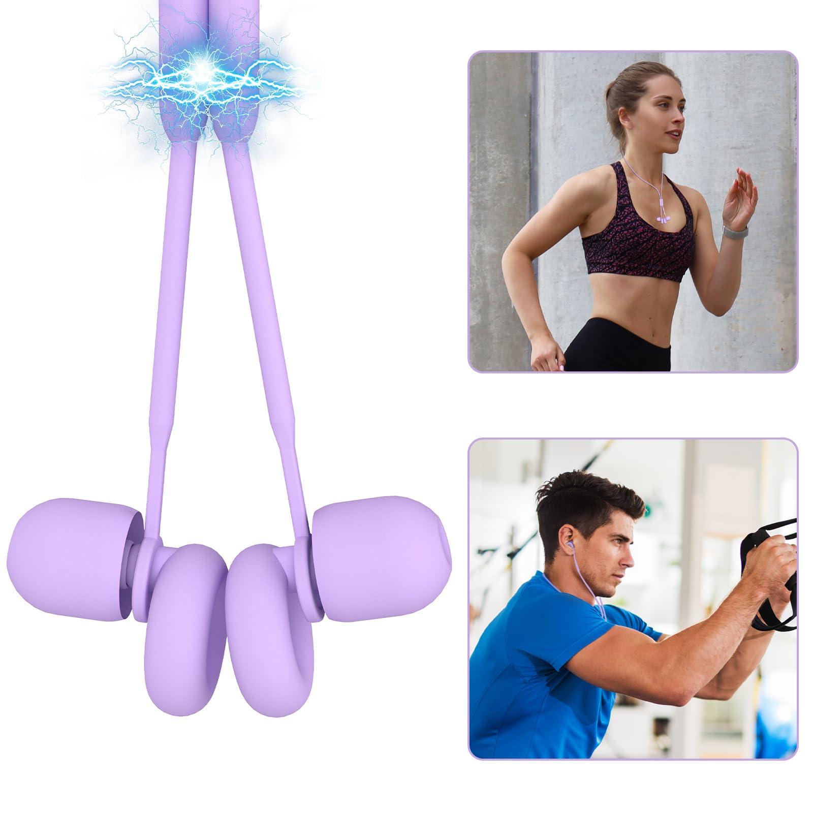 Kasiden Earplug Lanyard [2 pcs] with Magnetic Tug-Resistant Safety Cord, Flexible Silicone Lanyard with Most Earplugs with Removable Tips Compatible(Light purple)