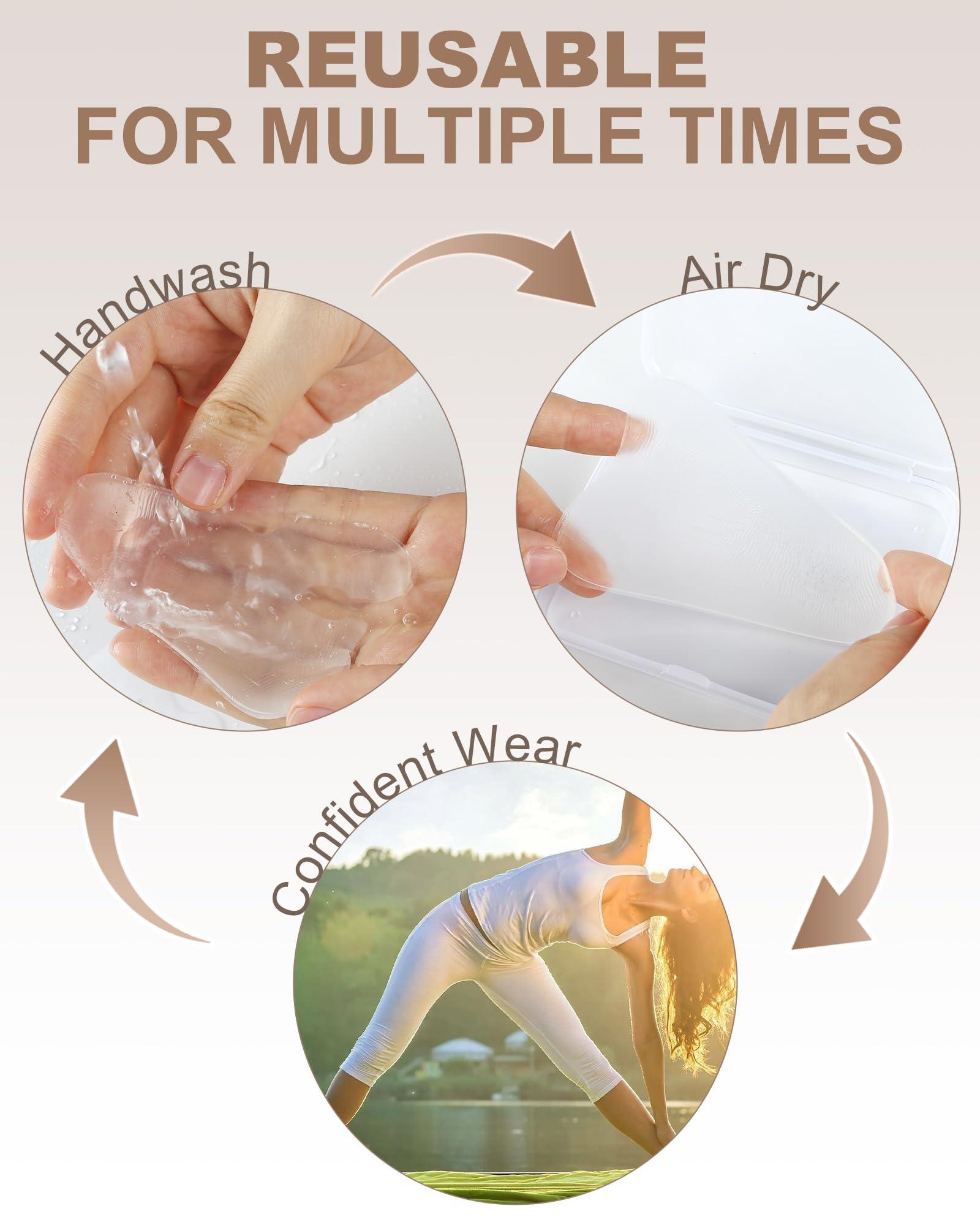 CICKEE CICKEE Camel-Not Camel Toe Concealer Silicon Insert - Seamless Camel Toe Hider Stopper Cover Pack No Camel Toe Underwear Guard Anti Cameltoe Pad for Women - 4 Pack Transparent & Nude