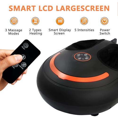 Wedpun Wedpun Foot Massager with Heat Shiatsu Foot Massager with Remote Deep Kneading Relief for Tired Electric Feet Massager Machine for Home and Office Gifts for Mom Dad Fits up to Men Size 13 Black