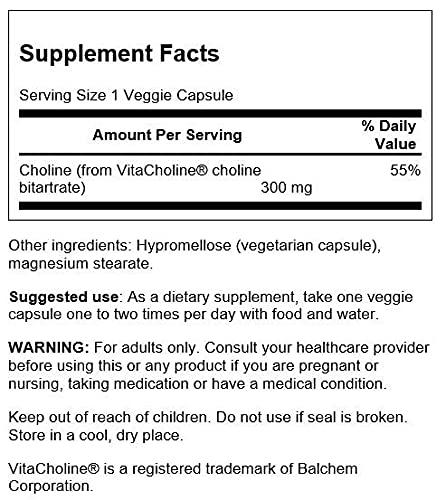 Swanson Swanson Vitacholine Choline Bitartrate 300 mg 60 Veg Caps 3 Pack