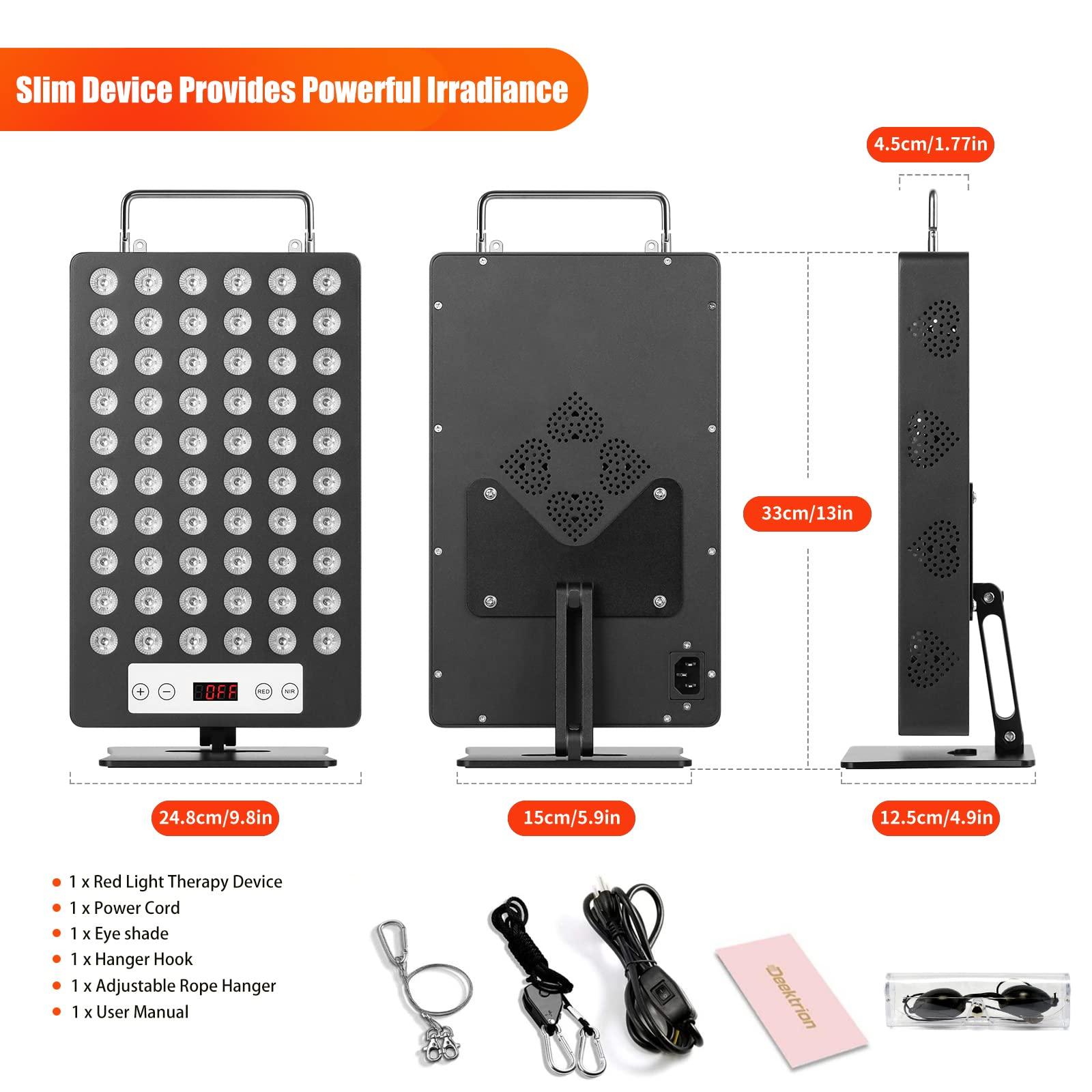 iPlantop Red Light Therapy Device, Red 660nm & Near Infrared 850nm Infrared Light Therapy for Body, Light Therapy Panels with Adjustable Stand, 60pcs Dual Chips LEDs for Recovery and Skin Health.