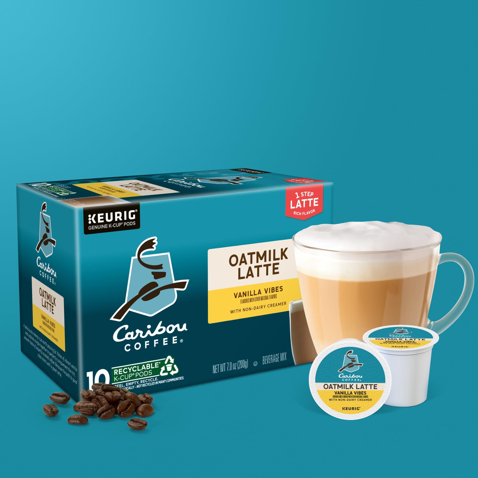 Caribou Coffee Caribou Coffee Vanilla Vibes Oatmilk Latte, One Step Latte Single Serve Keurig K-Cup Pods, 60 Count (6 Packs of 10)