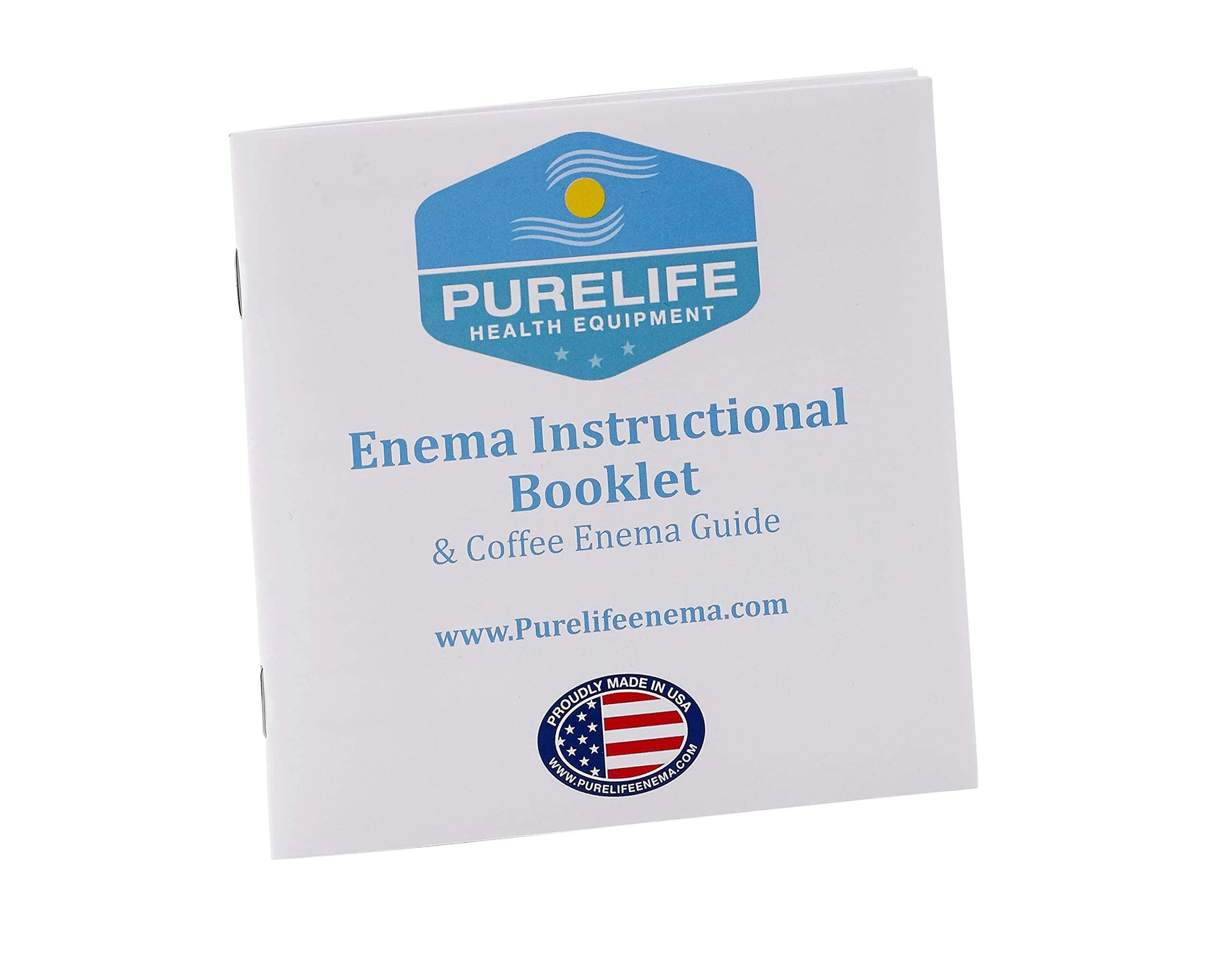 Purelife Enema Purelife \"Let\'s Get Started\" Coffee Enema Kit - 2 Qt Enema Bucket -- A USA Company - Best Plastic Enema Bucket Kit for Gerson Therapy - 1/2 Lb Organic Enema Coffee