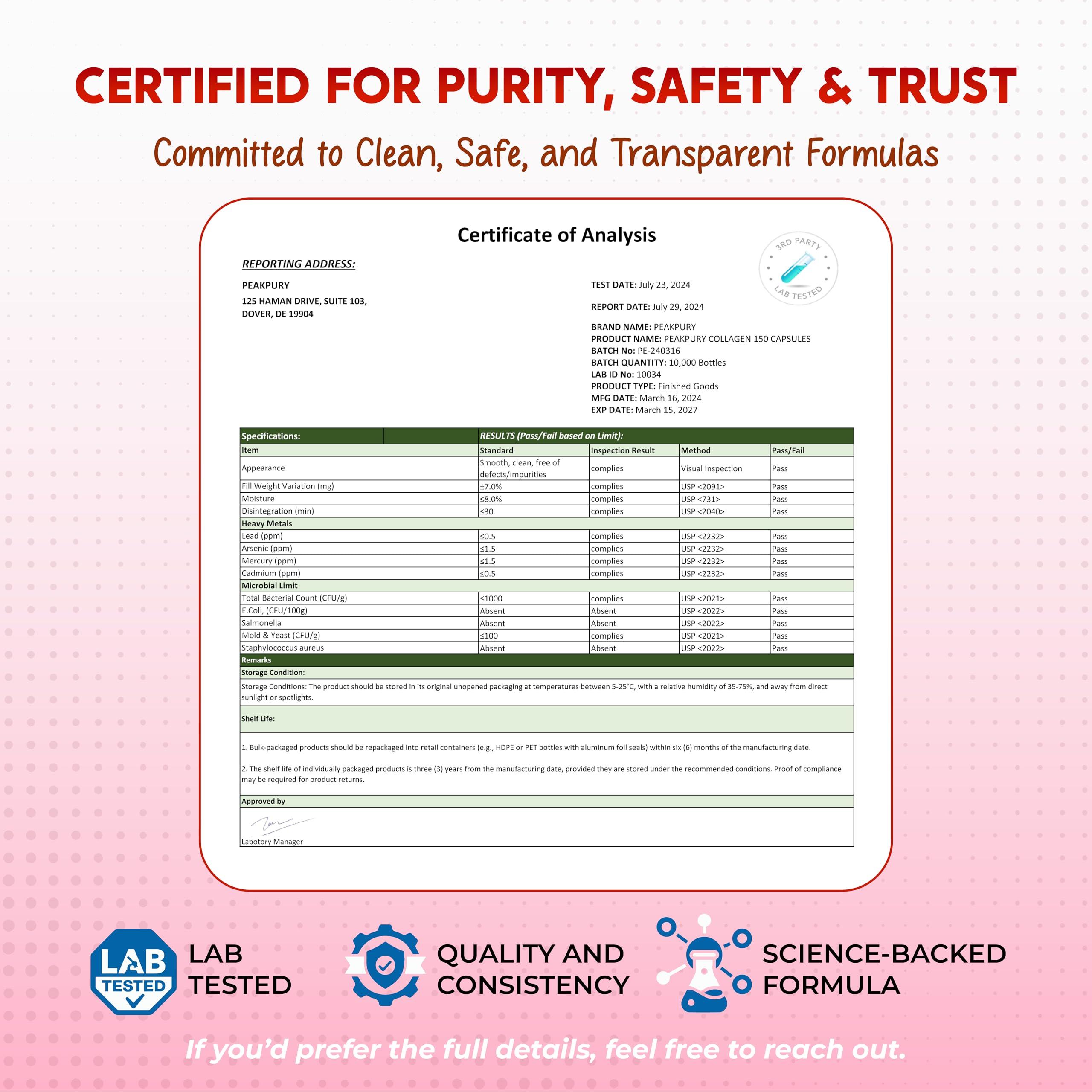 PEAKPURY PEAKPURY Collagen Biotin Resveratrol Saw Palmetto - Skin, Joint Health Support - Made in USA