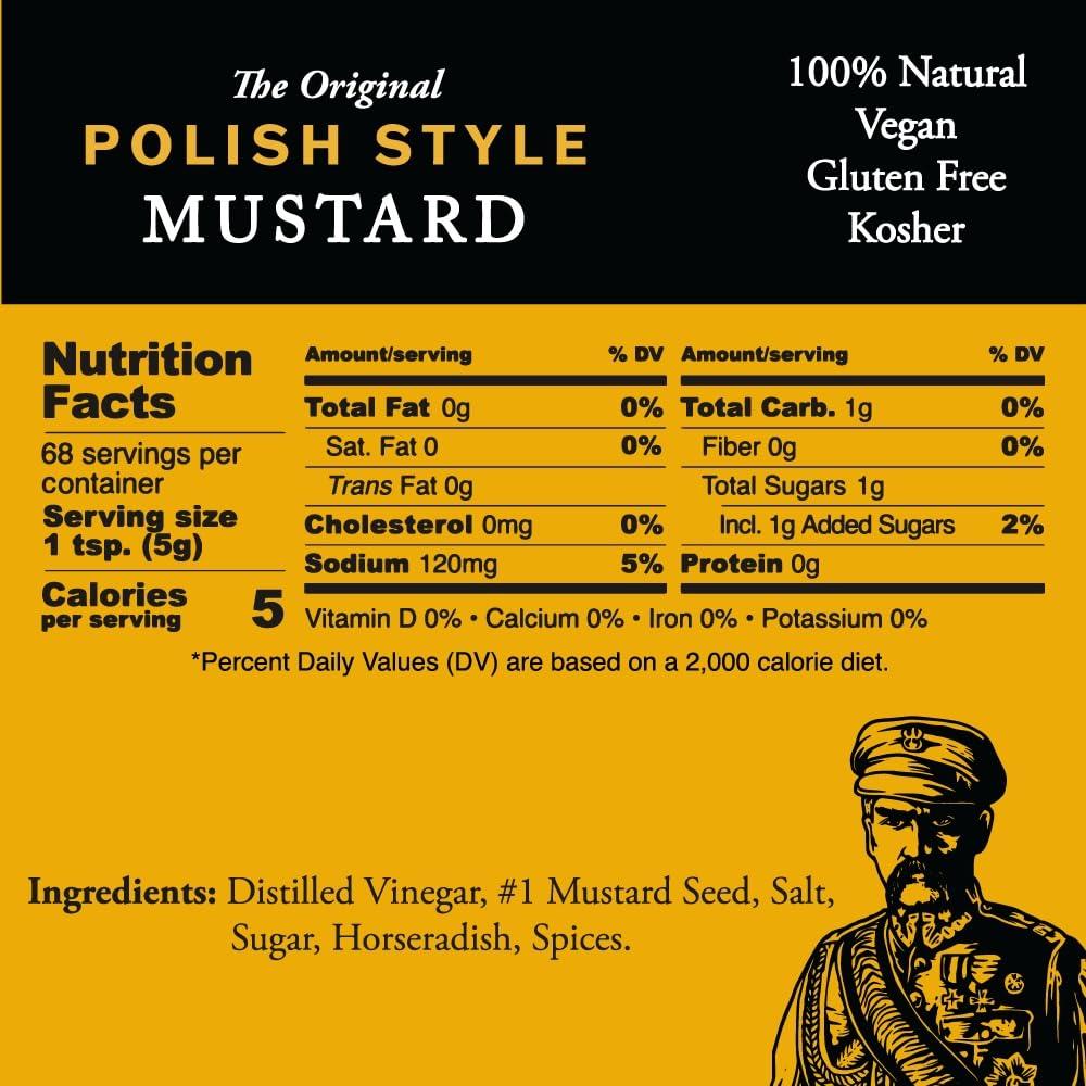 Pilsudski Brand Pilsudski\'s Brand Mustard - 12oz Squeeze Bottle, Perfect condiments for any dish (Polish Style, 1 pack)