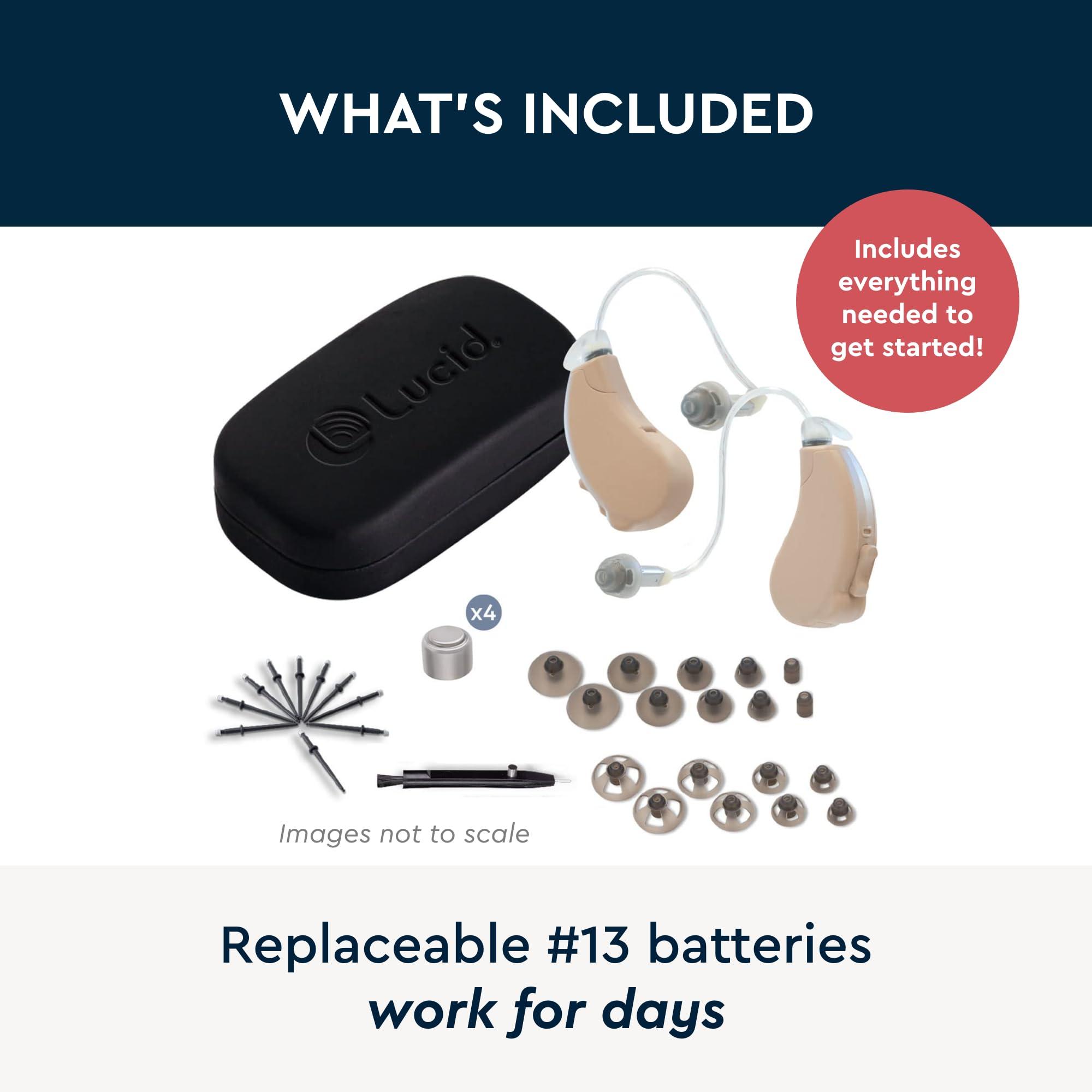 Lucid Hearing Lucid Hearing Engage Premium OTC Hearing Aids (Compatible with iPhone, Beige)