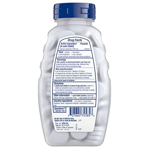 TUMS TUMS Ultra Strength Chewable Antacid Tablets for Heartburn Relief, Peppermint - 72 Count (Pack of 2)