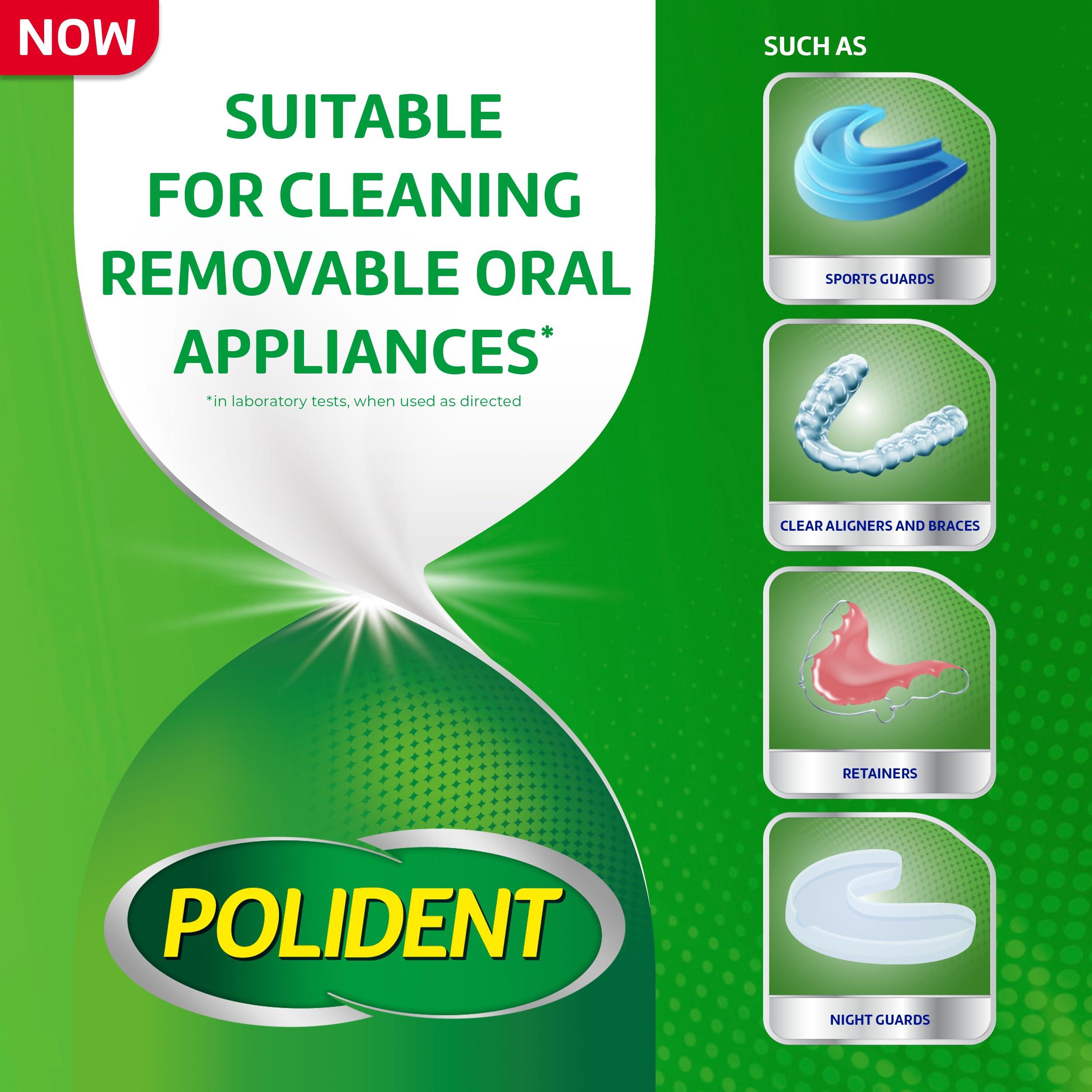 Polident Polident 3 Minute Denture Cleanser Tablets - Cleans Removable Oral Appliances, Clear Retainers, and Mouth Guards - 84 Count (Pack of 3)