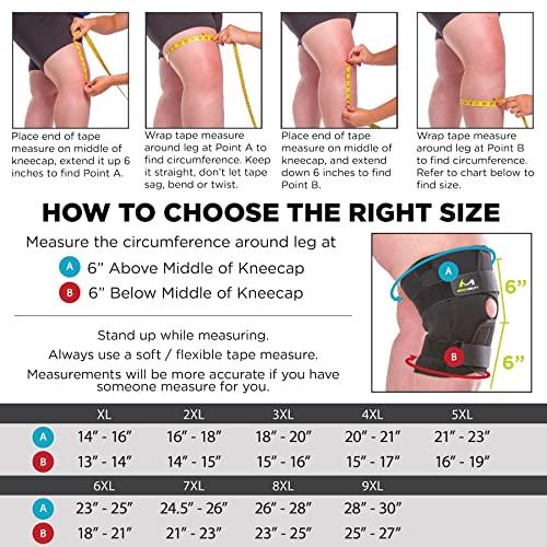 BraceAbility BraceAbility XXXXXL Plus Size Knee Brace - Bariatric Hinged Wraparound Support for Large Legs and Big Thighs, Meniscus Tears, Arthritis Joint Pain, Tendonitis, Ligament Injuries and Sprains (5XL)