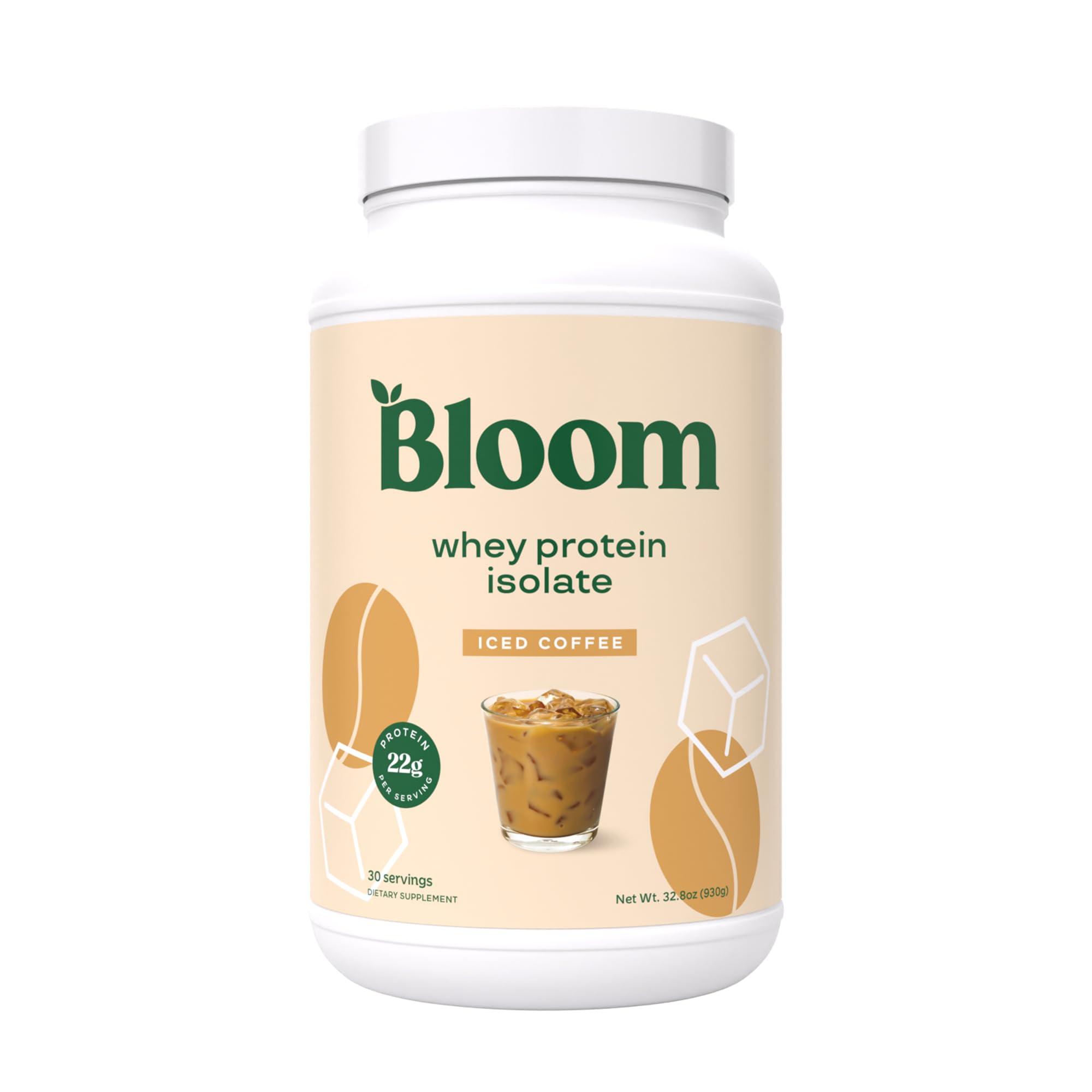 Bloom Nutrition Bloom Nutrition Whey Isolate Protein Powder, Iced Coffee - Pure Iso Post Workout Recovery Drink Blend, Smoothie Mix with Digestive Enzymes for Gut Health - Low Carb, Keto & Zero Sugar Added
