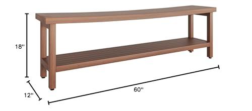 AquaTeak AquaTeak 60" Sumba Manor Teak Shower Bench with Shelf