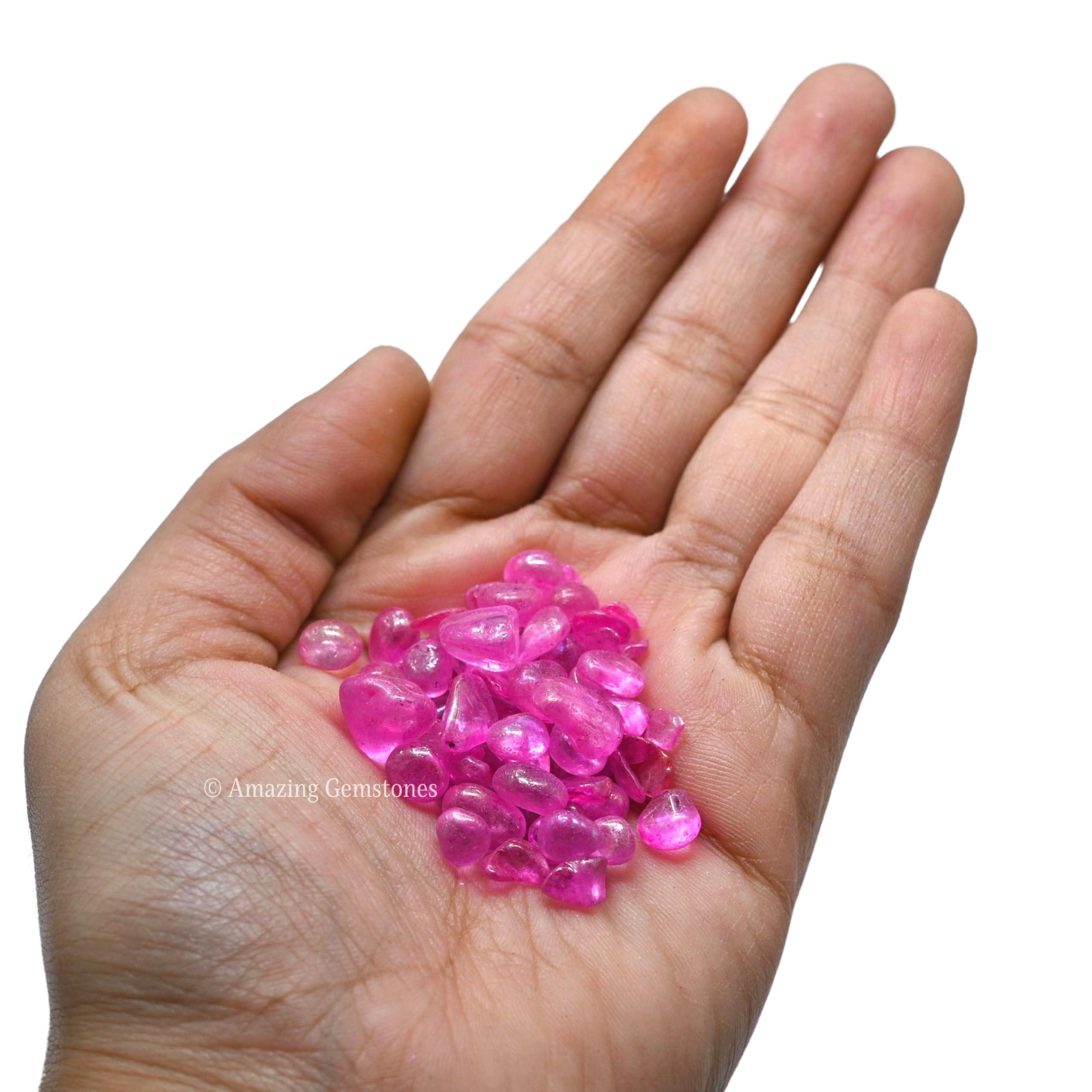 Amazing Gemstone Rose Aura Quartz Crystal Chips Aquarium Gravel Rocks - Aura Quartz Chips Bulk Fish Tank Gravel, Small Tumbled Stone Chips and Tiny Crystals for Decoration (Natural AAA Grade Gemstones)