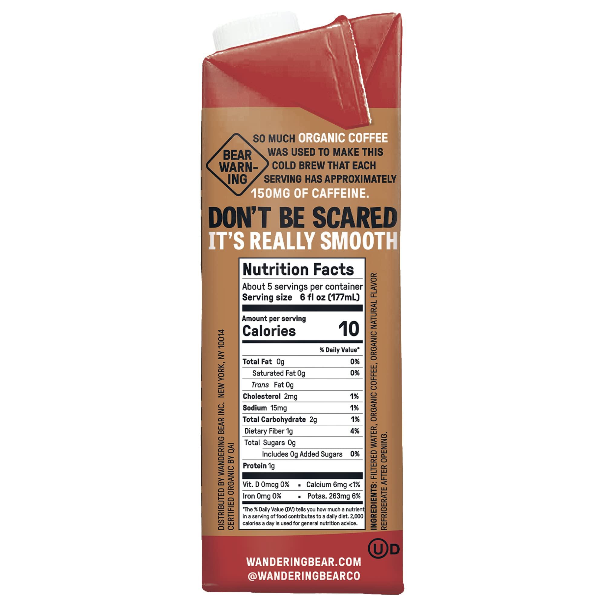 Wandering Bear Wandering Bear Extra Strong Organic Cold Brew Coffee, Variety Pack, 32 fl oz, 3 pack - Straight Black, Vanilla, & Mocha - Ready to Drink Iced Coffee, Cold Brewed Coffee, Cold Coffee