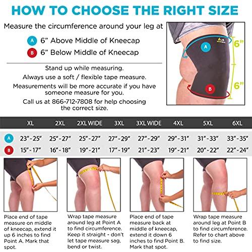 BraceAbility BraceAbility Plus Size Neoprene Knee Sleeve - 5X Bariatric Compression Support Brace for Women's or Men's Arthritis Joint Pain Relief and Treatment, Fitting Big Legs and Obese Thighs (5XL)