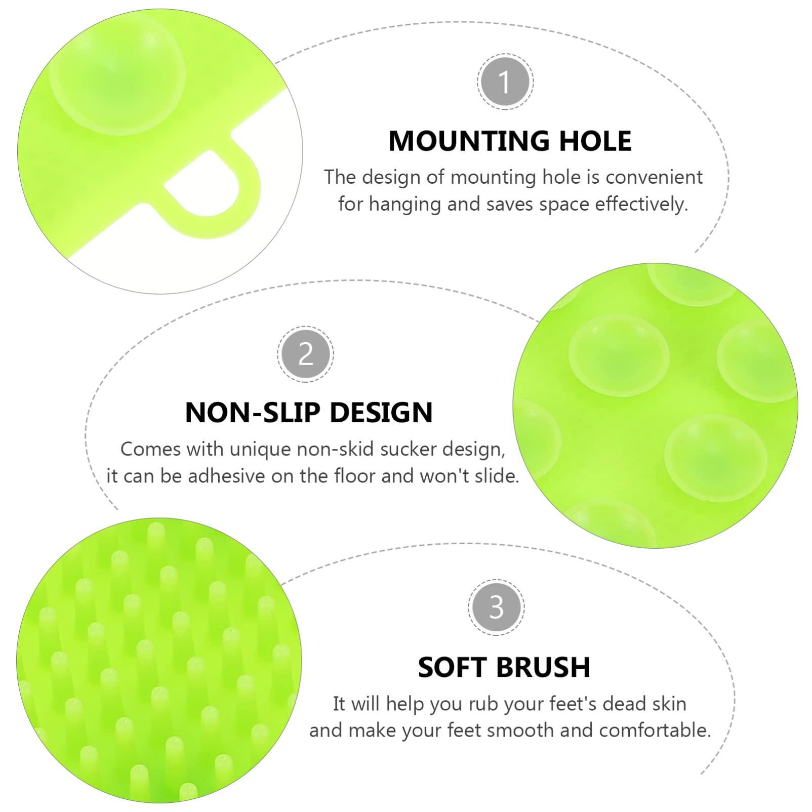 Mobestech 1pc Silicone Foot Brush Shower Foot Scrubber Bathroom Non-skid Foot Scrubber Back Massage Pads Bathroom Massage Pad Silicone Massage Mat Foot Brush Cleaner Foot Cleaner Back Brush