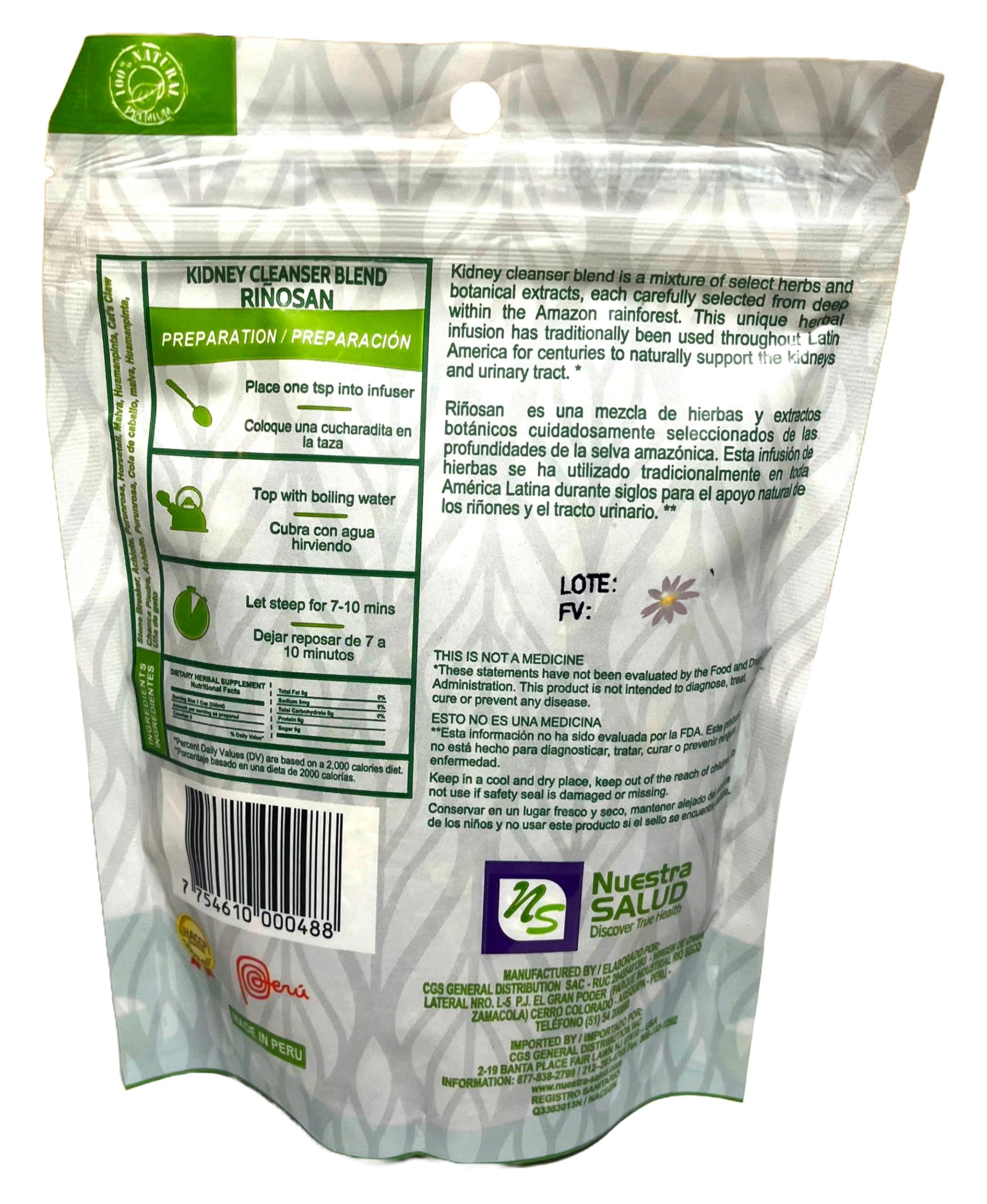 Nuestra NS Salud Kidney Cleanse Tea Natures Stone Breaker Herbal Tea Rinosan Te Blend from Peru For the Maintenance of Good Health - Zip-Lock (40g) 1.41oz - 100% Natural - Herbal Infusion