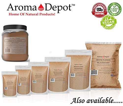 Aroma Depot 4oz Ground Brown Flaxseed Flax Seed Powder Omega-3 Fats | NON GMO | Gluten-free | 4 ounces Semillas de linaza en polvo