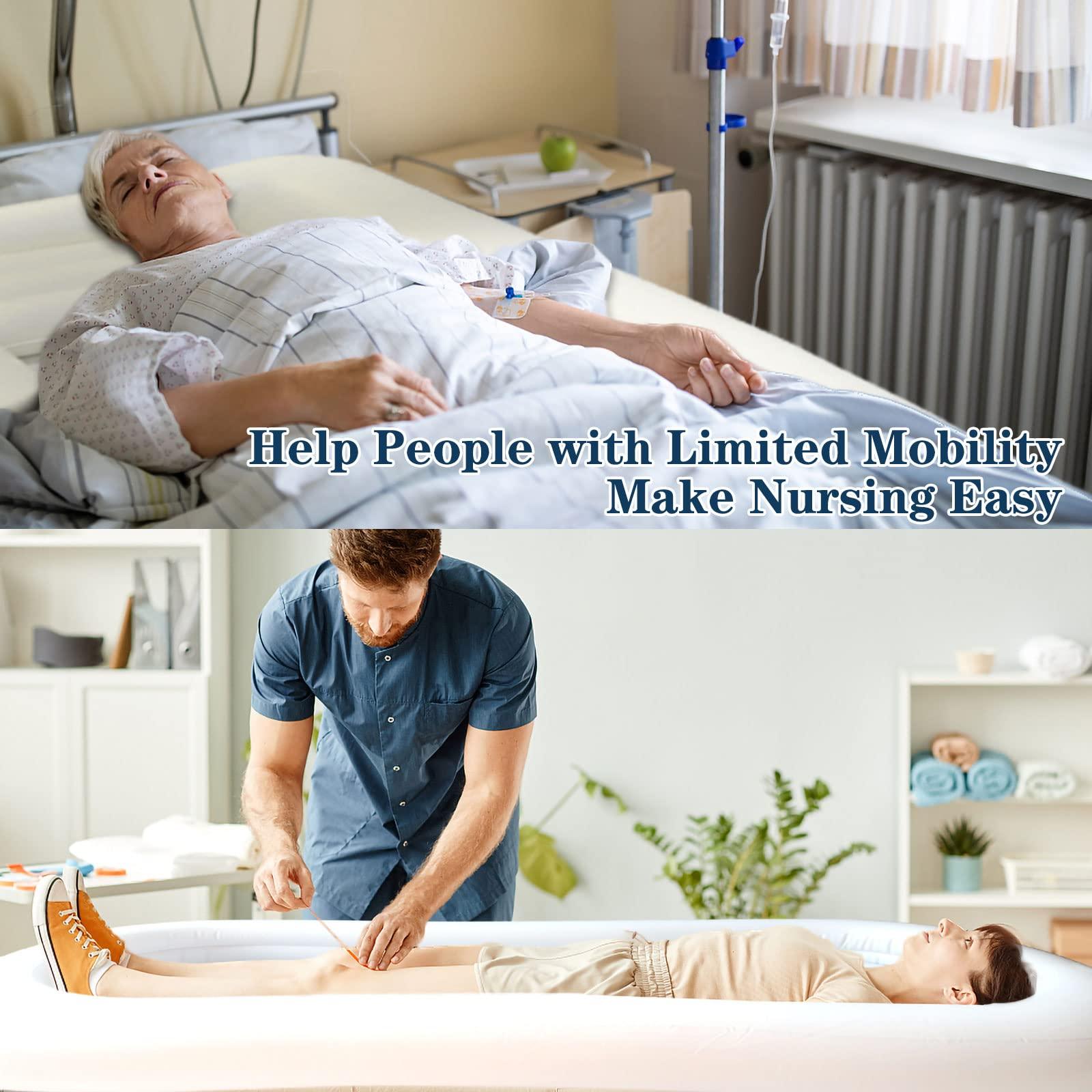 TUSAUW TUSAUW Medical Inflatable Bathtub Bathtub for Bedridden Patients, PVC Portable Bathtub with Water Bag,Electric Air Pump, Air Pillow for Elder,Pregnant,Disabled,Bedridden Patients,Seniors,Handicapped