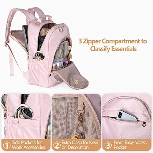 Fasrom Fasrom Nurse Bag Backpack for Work Women with USB Charging Hole, Home Health Clinical Bag with Laptop Compartment for Nursing Staff, Medical Assistants, Pink (Empty Bag Only)