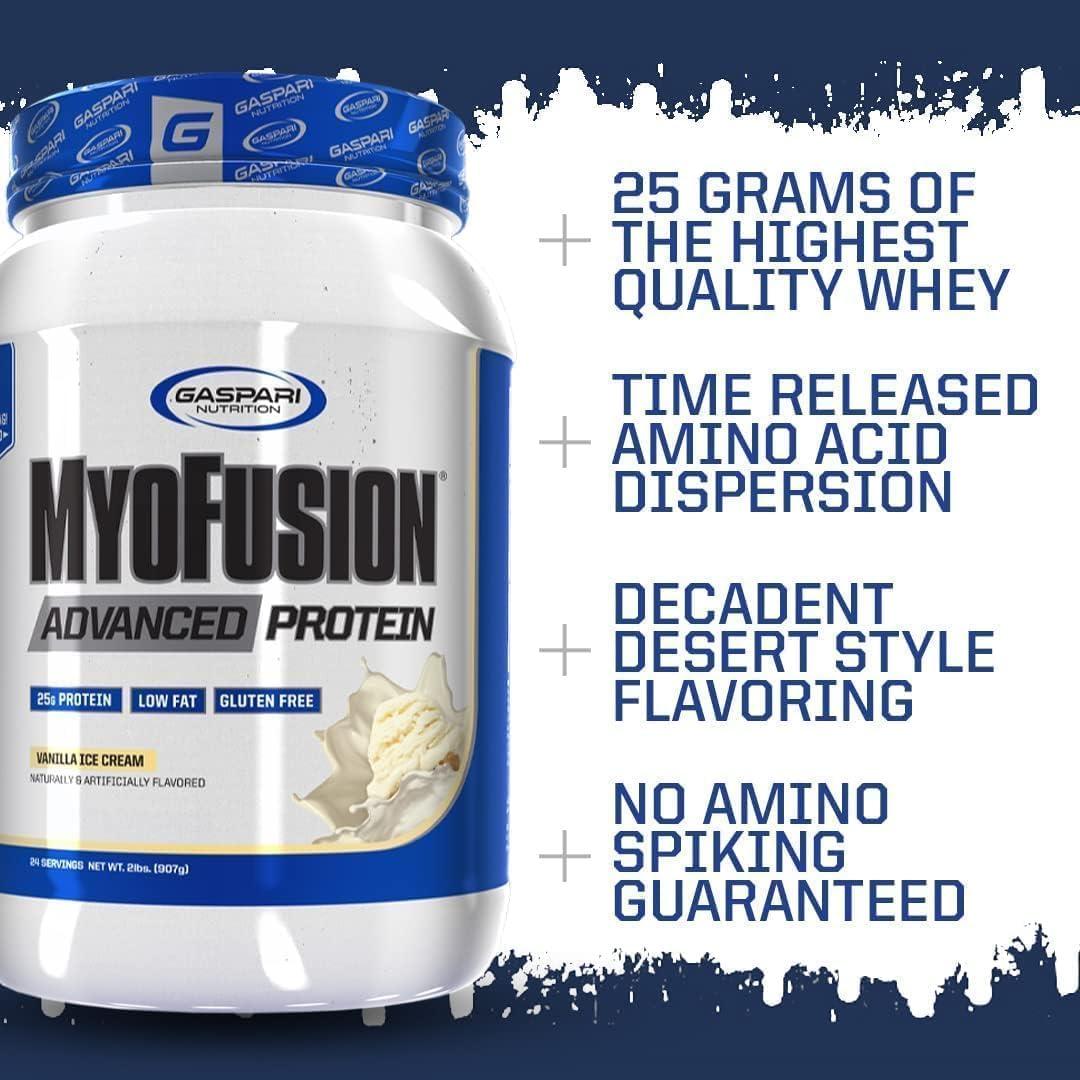 Gaspari Nutrition Gaspari Nutrition Myofusion Advanced Protein, Protein Blend with Whey Protein, Casein Protein and Isolate Protein, Low Fat and Gluten Free (Birthday Cake, 4 Pound)
