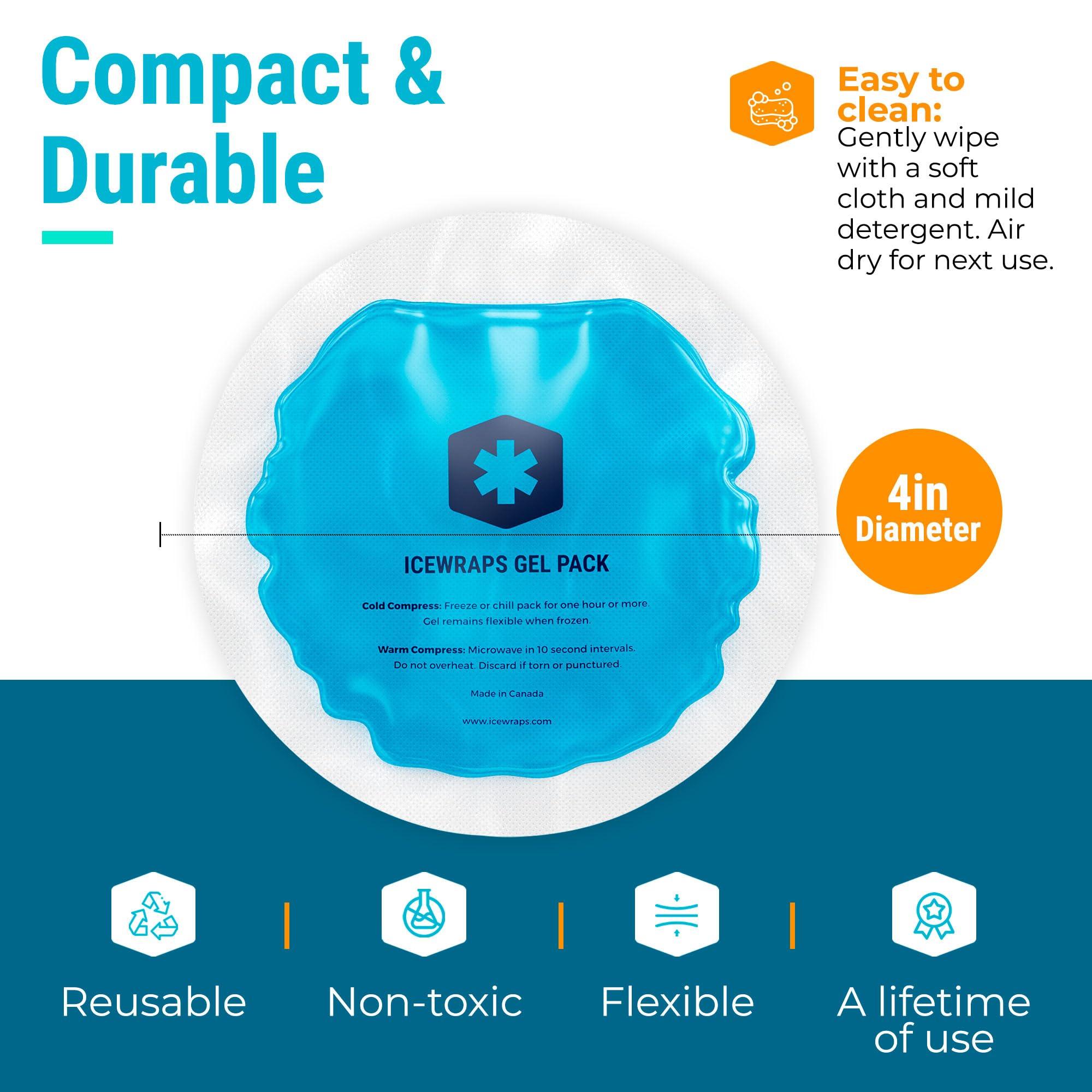 ICEWRAPS ICEWRAPS Reusable Hot & Cold Gel Packs for Pain Relief - 5 Pack with Cloth Backing for Injuries, Surgery, Toothache (5 Pack)