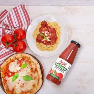 Sadaf Sadaf Tomato Pure - Passata Pomodoro - Tomato Puree for Cooking, Flavoring and Topping Meals - Tomato Passata - Kosher - 24.69 Oz Bottle