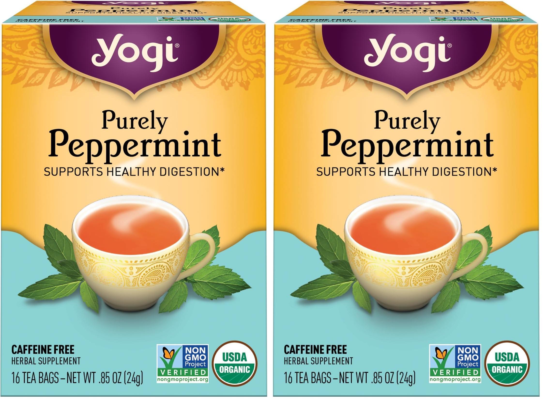 Yogi Yogi Tea, Purely Peppermint, 16 Count (Pack of 2)