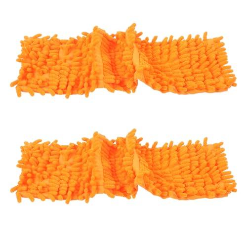 BESPORTBLE Microfiber Mop Pads, 2pcs Washable Mop Pads Reusable Replacement Mop Pads Flat Replacements Heads for Wet Or Dry Floor Cleaning and Scrubbing, 15.6inch