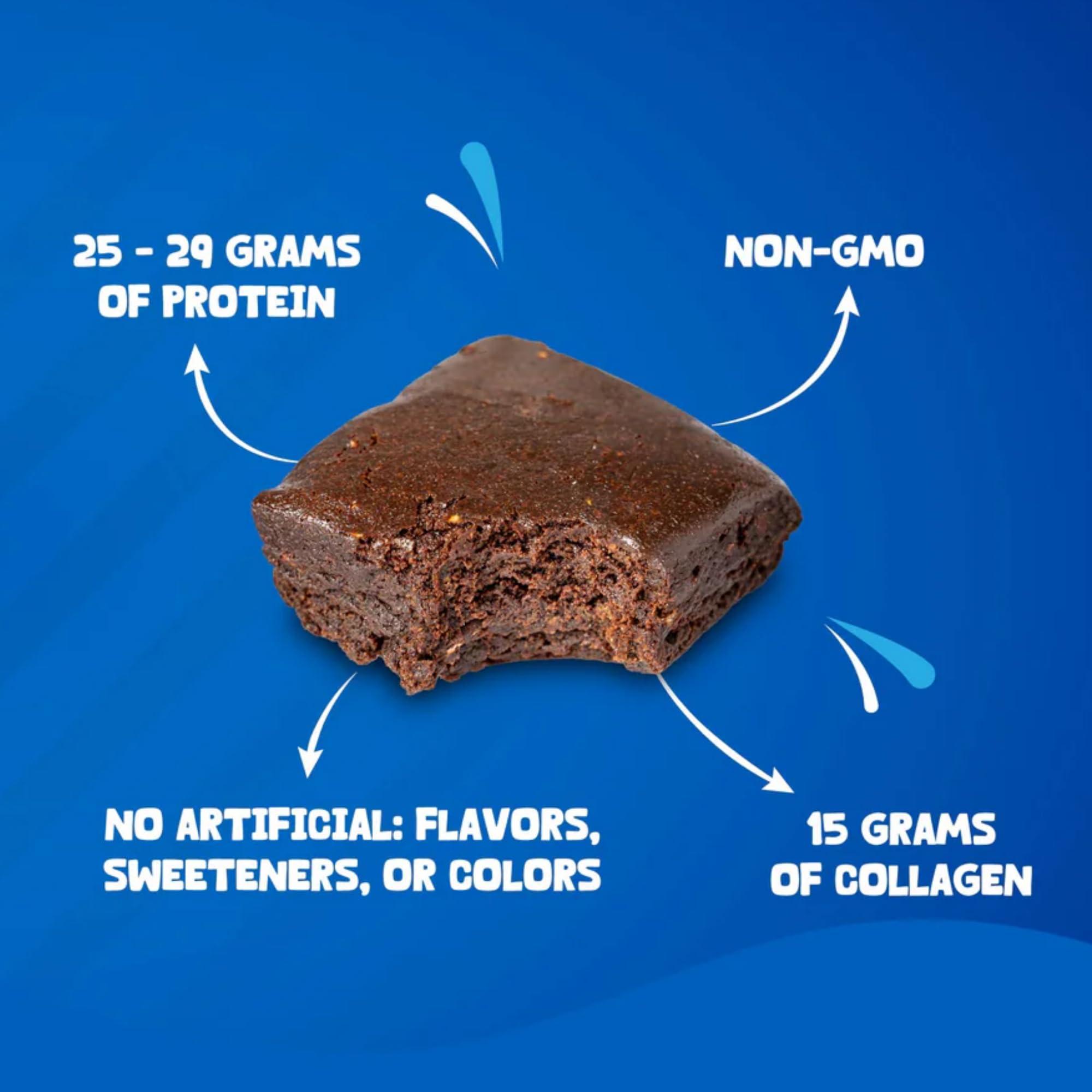 Munch Better Munch Better 22g Protein Brownie, Gluten Free, Dairy Free,10g Collagen, Non GMO, High Protein Bar Chocolate Fudge Texture - 8 Count Box (Chocolate Coconut)