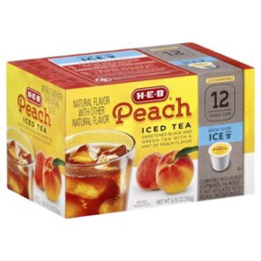 H-E-B 3 Pack of 12 Count H.E.B Peach Iced Tea Single Cups Compatible with Keurig K-cup Brewers