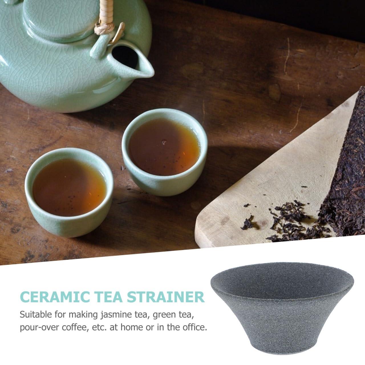Healeved 2pcs Non-porous Tea Strainer Ceramic Tea Filter Reusable Coffee Dripper Paperless Reusable Infuser Paperless Coffee Infuser Tea Infuser Ceramic Tea Strainer Ceramic Coffee Filter