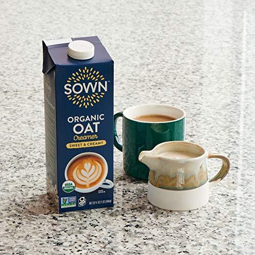 SOWN SOWN Organic Oat Creamer Sweet & Creamy - Barista Oat Milk Non Dairy Coffee Creamer - Plant Based, Dairy-Free, Vegan, Gluten-Free, Non-GMO, Shelf Stable - 32oz (Pack of 3)