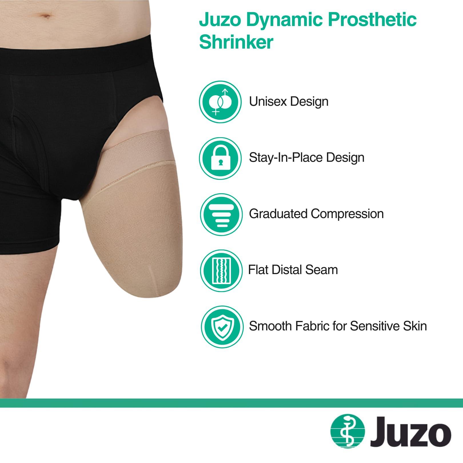 Juzo Juzo Dynamic Prosthetic Shrinker 20-30 mmHg Compression Stockings, Below Knee, Beige | Compression Socks for Post-Amputation Limb Shaping, Edema, Prosthetic Fit, Skin Protection | 15\", Large (IV)