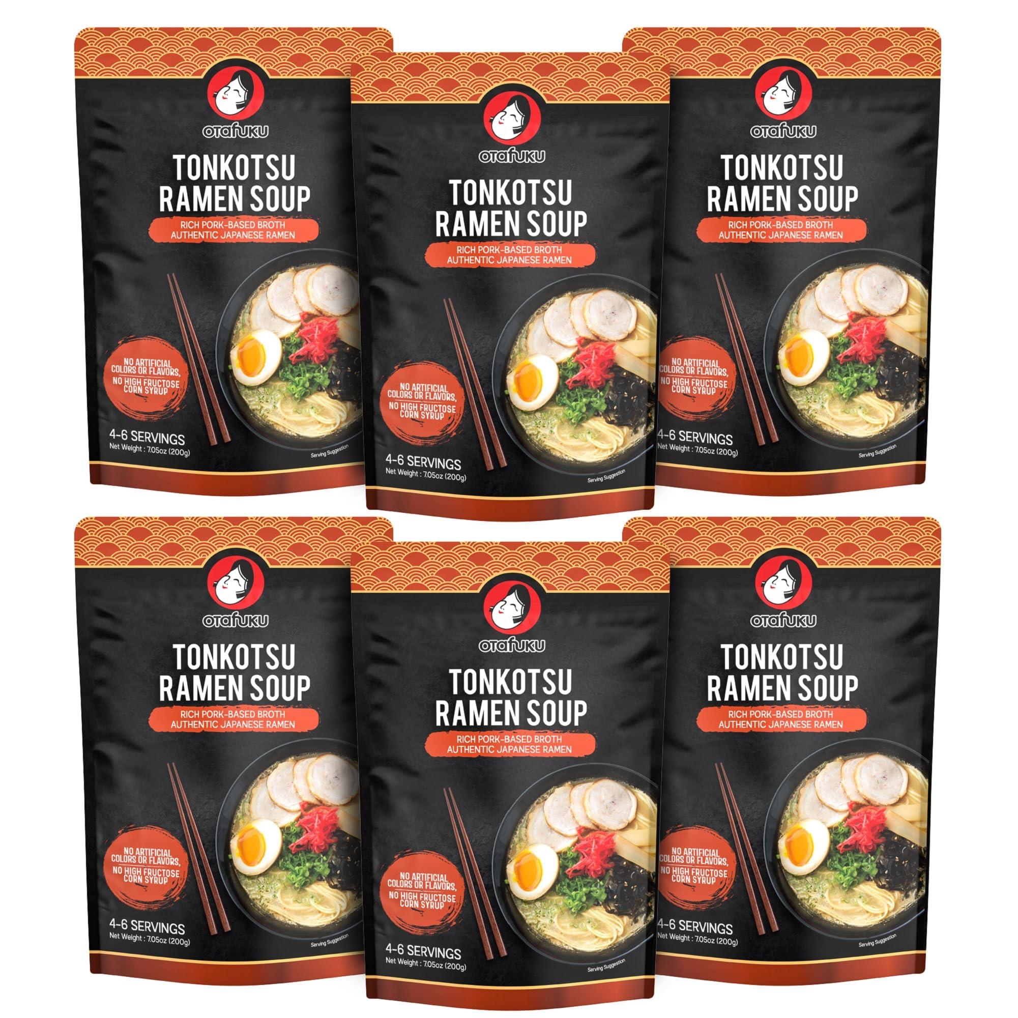 Otafuku Otafuku Tonkotsu Ramen Shoyu Broth Concentrate, Rich Pork-Based Soup Mix for Authentic Japanese Ramen Noodles, 7.5oz (6 Pack)