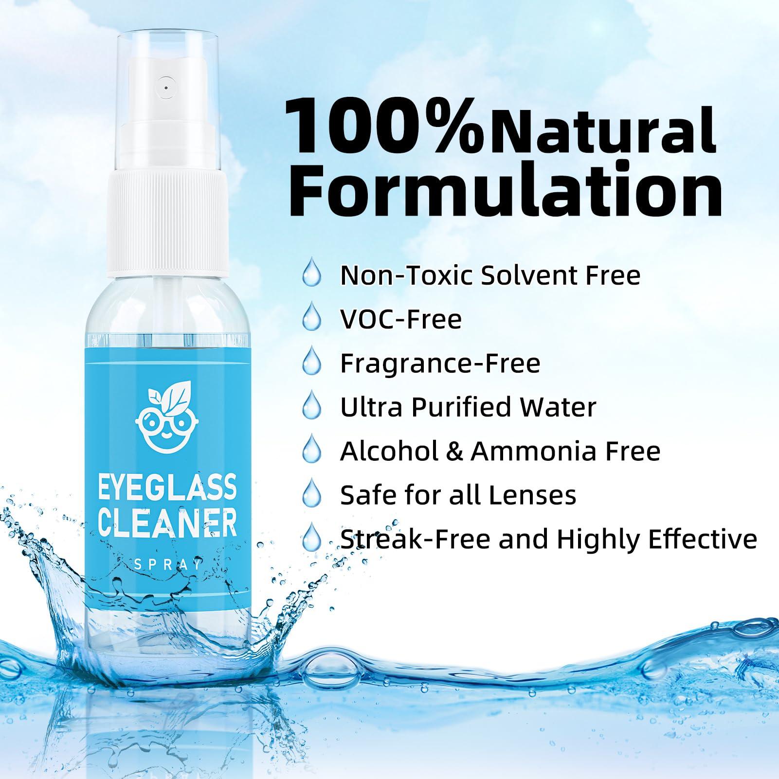 Edglete Glasses Cleaner Eyeglass Cleaning Kit, Lens Cleaners Spray with Microfiber Cloth, Portable Glasses Cleaning Kit for Travel, Safe Eyeglasses Cleaner Tool, No Streaks Scratch