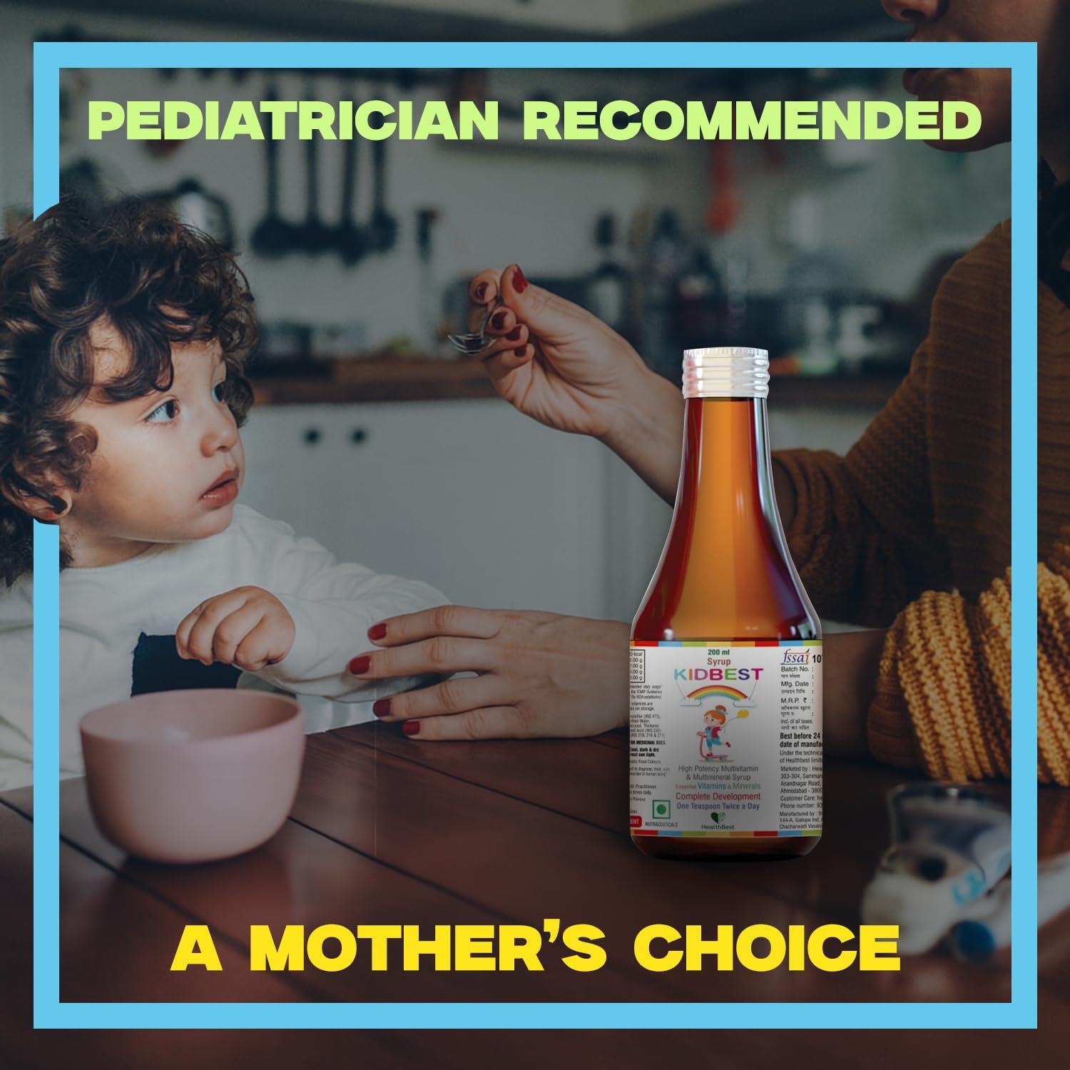 HealthBest HealthBest Kidbest Multivitamin Syrup for 3-13 Years Kids | 200ml