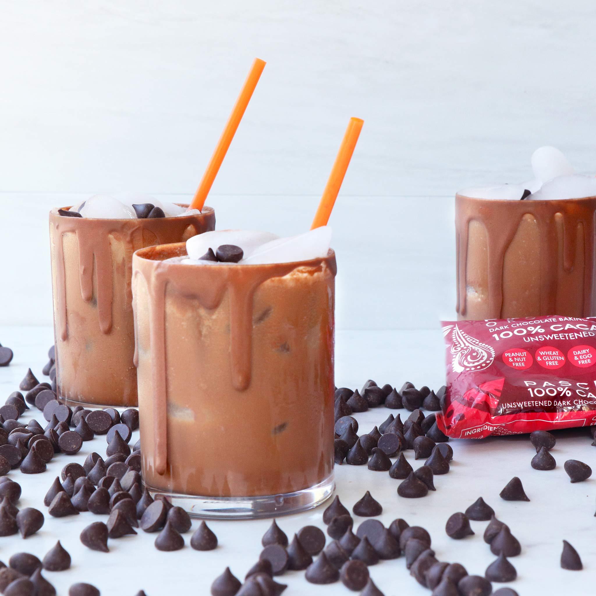 Pascha Pascha Organic Mini Unsweetened Dark Chocolate Baking Chips 100% Cacao, UTZ, Gluten Free, Non GMO, No Added Sugar, Bulk