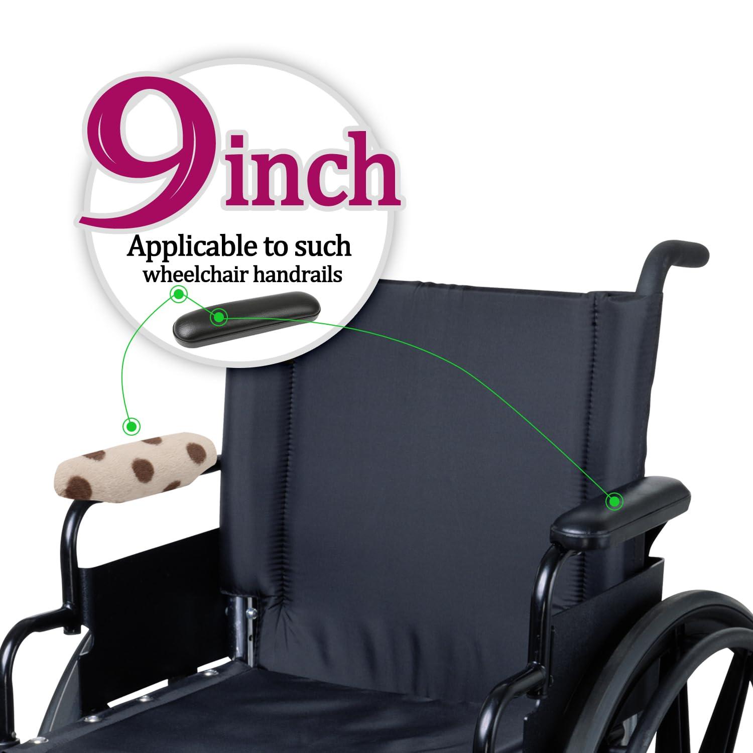 TOMMHANES AMISGUOER Wheelchair Armrest Pads 9 Inch Wheelchair Pads Memory Foam Wheelchair Armrest Pads Wheelchair Arm Pads Washable (WAP9-19N)