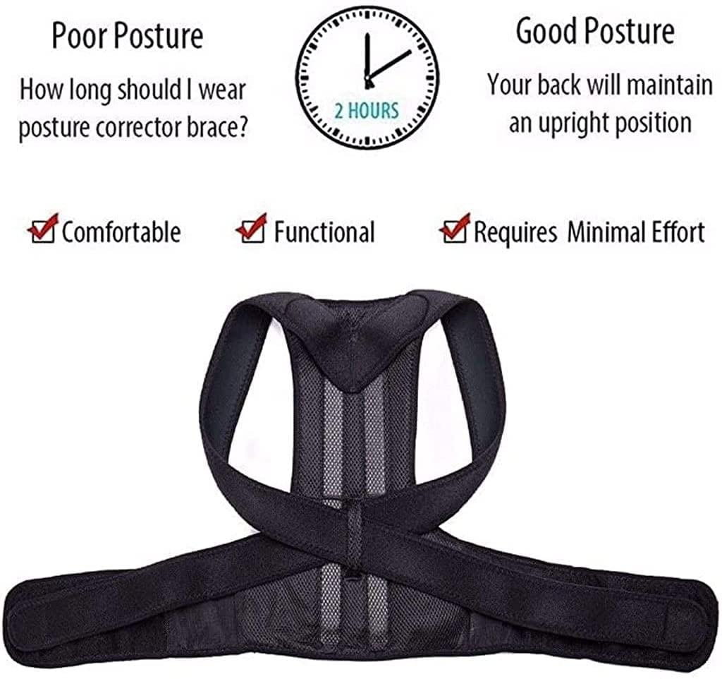 SJHY Posture Corrector Back Brace Shoulder Brace with Spinal Lumbar Support Adjustable Breathable Waist Belts for Pain Relief Men Women Back Posture (Size : Large)
