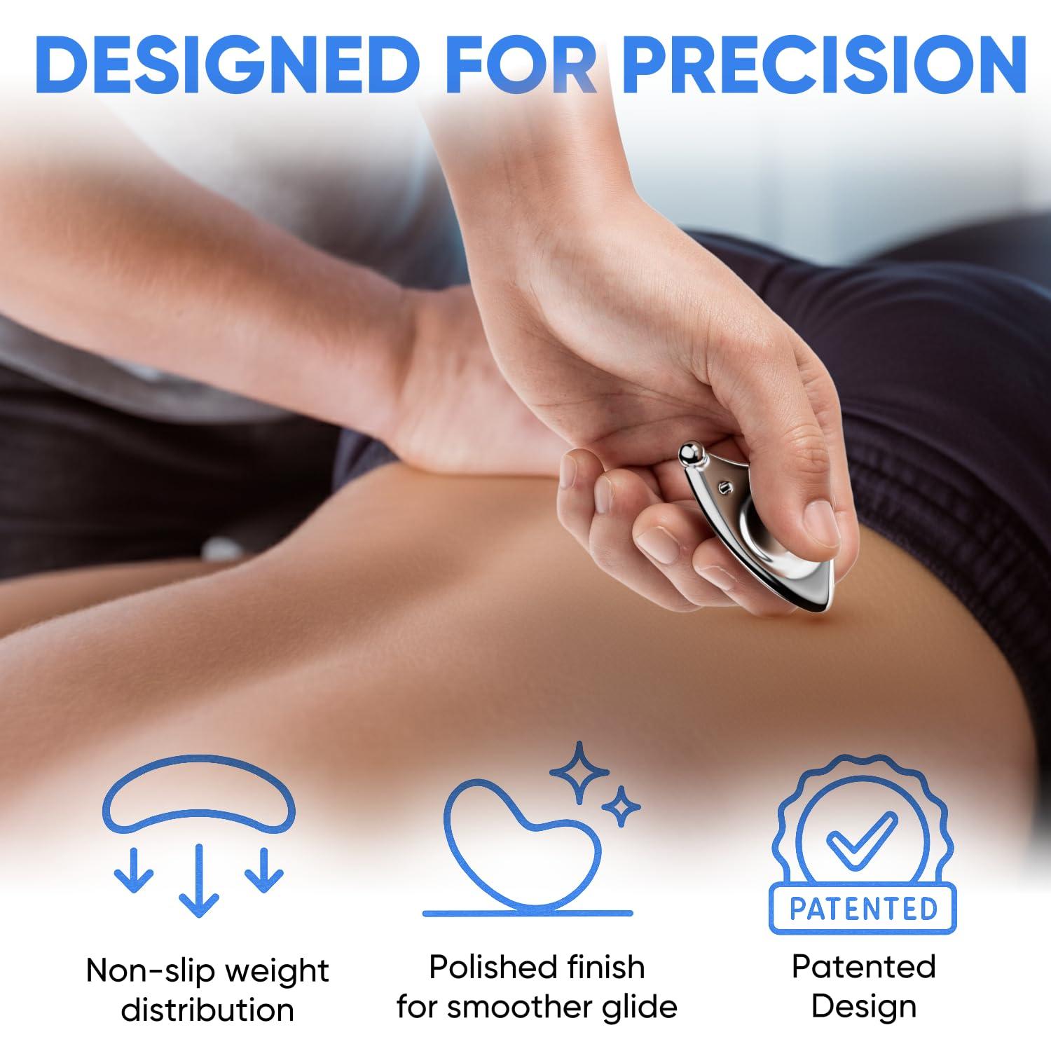 Myofascial Releaser Professional Muscle Scraper - Patented IASTM Massage Tool for Physical Therapy, GuaSha Tool for Myofascial Release - Medical Grade 304 Stainless Steel