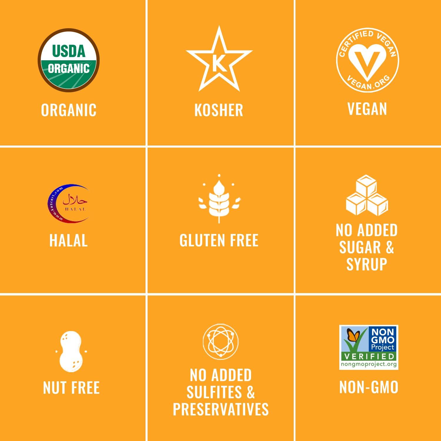 SUNNY FRUIT Sunny Fruit Soft Organic Turkish Dried Apricots, 2 Pound Bulk Bag | Healthy, Sweet Snack | ORGANIC, NON-GMO, VEGAN, HALAL, KOSHER, NO PRESERVATIVES, NO SUGAR ADDED