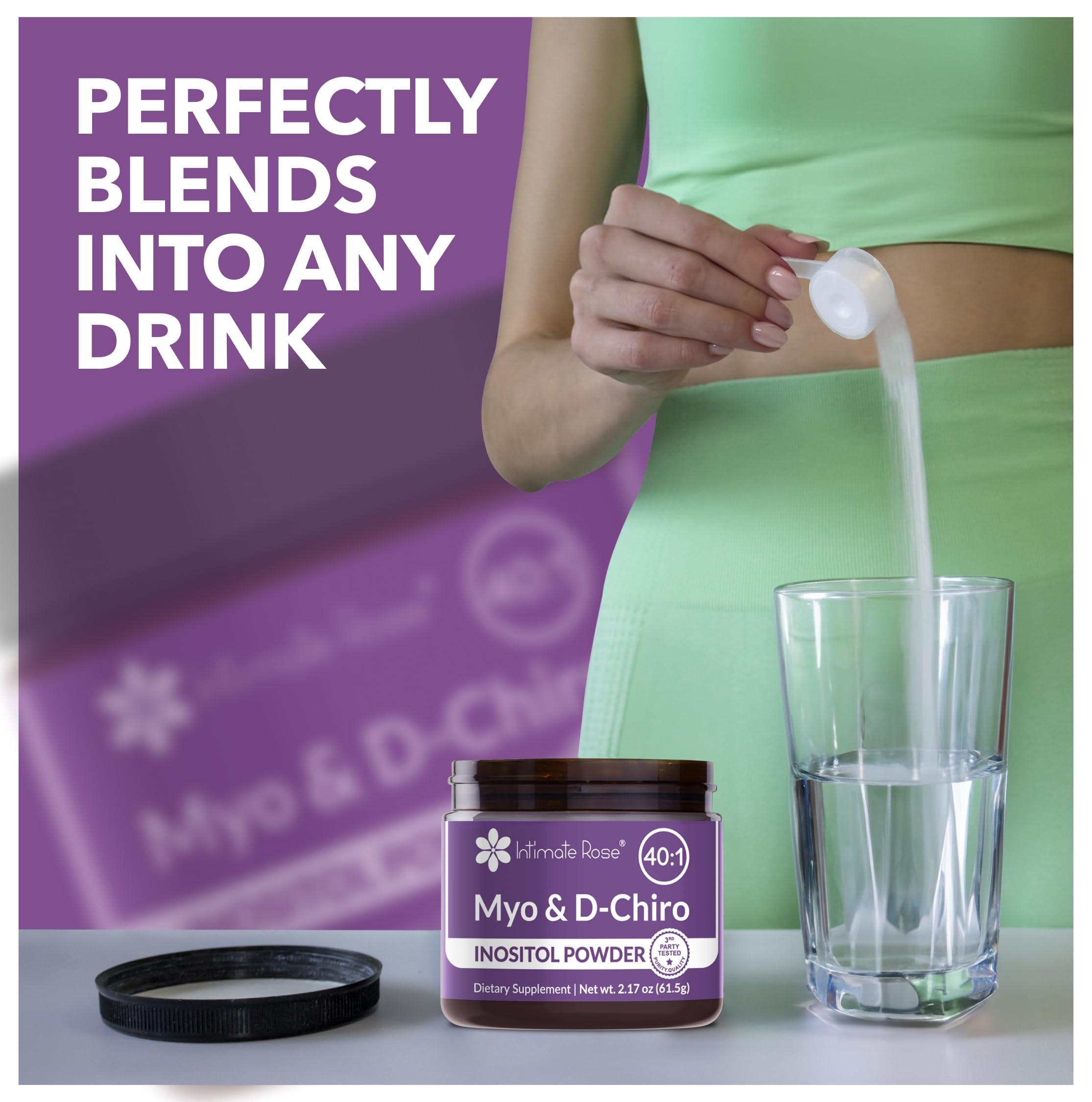 Intimate Rose Intimate Rose Inositol Supplement for Women Powder - Myo-inositol & D-Chiro Inositol - Hormonal Balance & Healthy Ovarian Function Support for Women - Ideal 40:1 Ratio - Made in USA