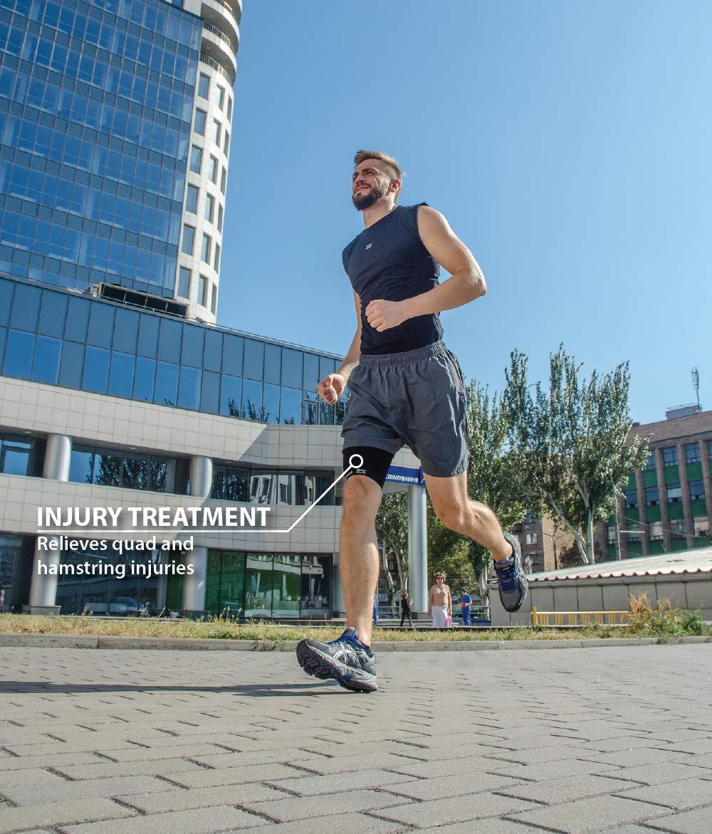 Zensah Zensah Thigh Compression Sleeve - Support for Pulled Hamstring, Quad Strain, Groin Compression Wrap for Men and Women (Small, 1 Single - Heather Grey)