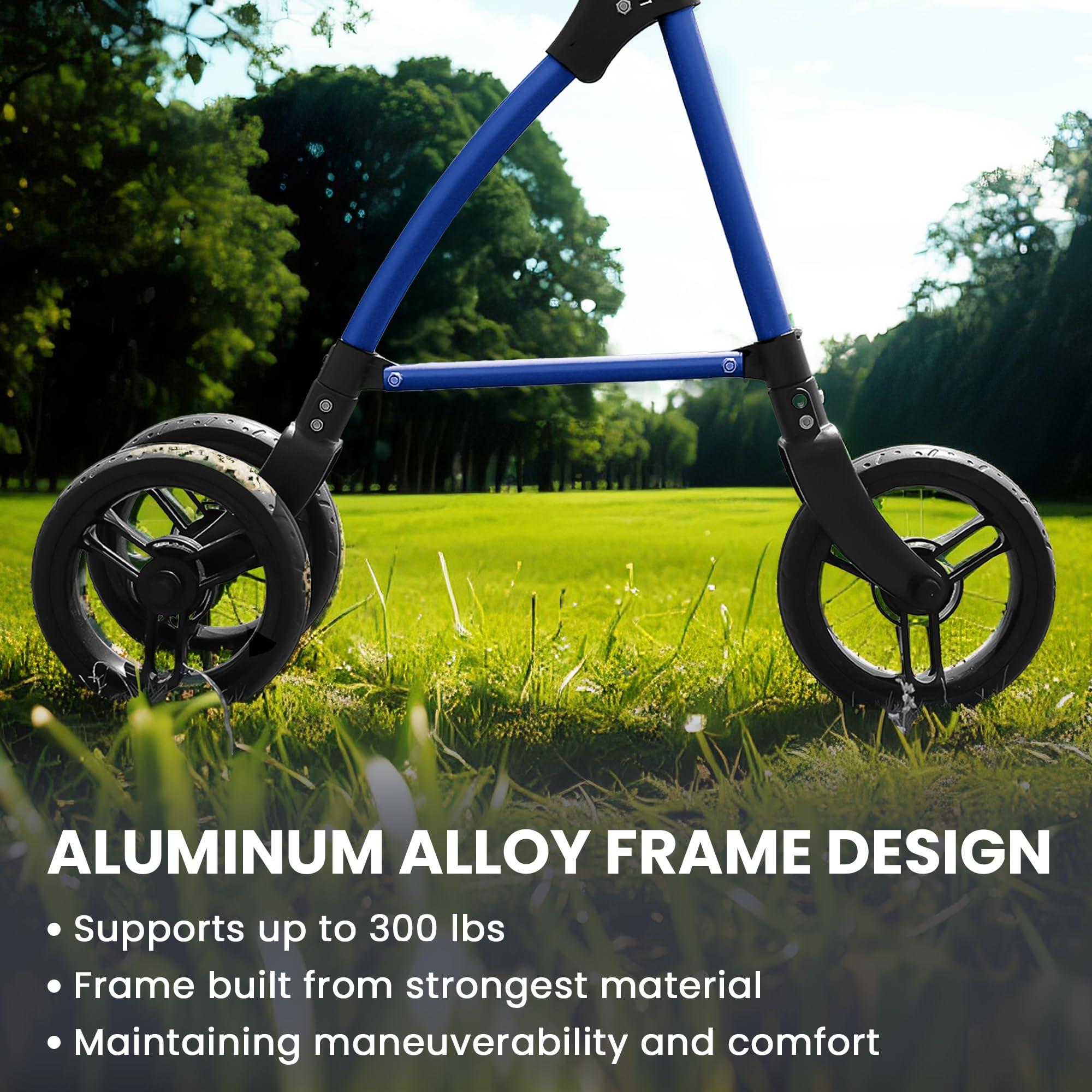 DAILYLIFE DAILYLIFE Rollator Walker for Seniors & Caregivers - Steerable Cane with 7.5" Wheels, Adjustable Height, Folding Design, Lightweight Aluminum Frame - Blue