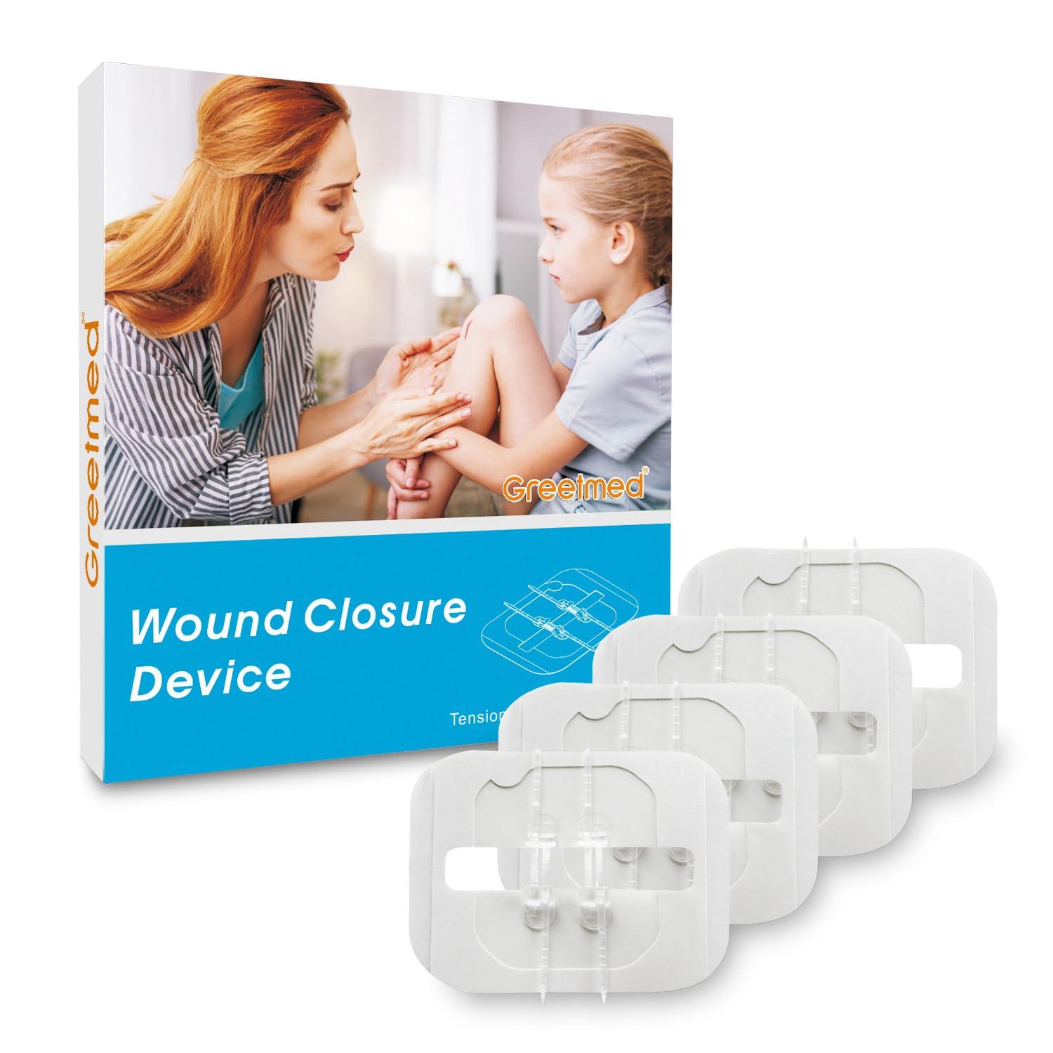 Greetmed Greetmed Zip Stitch Sutures Butterfly Bandaids 4 Pcs Zip Stitches for Wounds Care Laceration Closure Kit Zipstitch Bandages Quick Clot Emergency Zipstitch Wound Closure Device