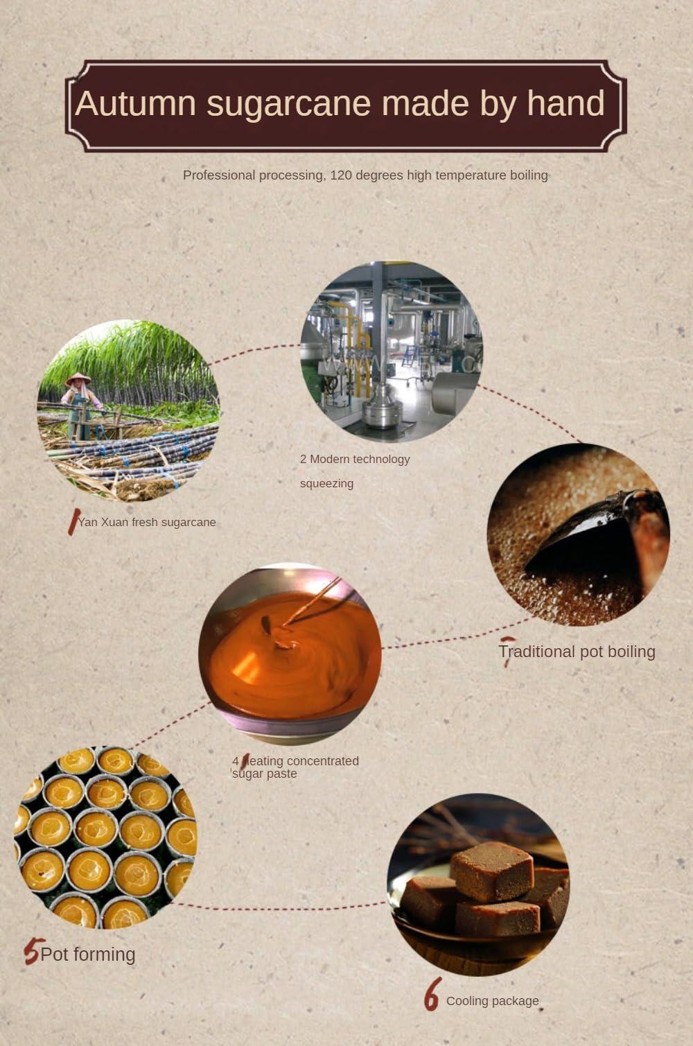 cn herb Natural and Nutritious Red Sugar and Sugar Cane Blocks with 216g - Instant Dissolve Black Sugar Blocks