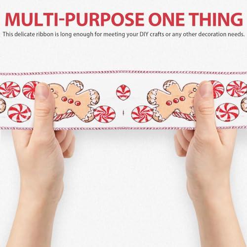 Healifty 1 Roll Handmade Wire Edge Bow Ribbon Wrapping Ribbon DIY Ribbon Christmas Tree Decorative Ribbon Xmas Ribbon Christmas Ribbon Decor Ribbons for DIY Packing Ribbons