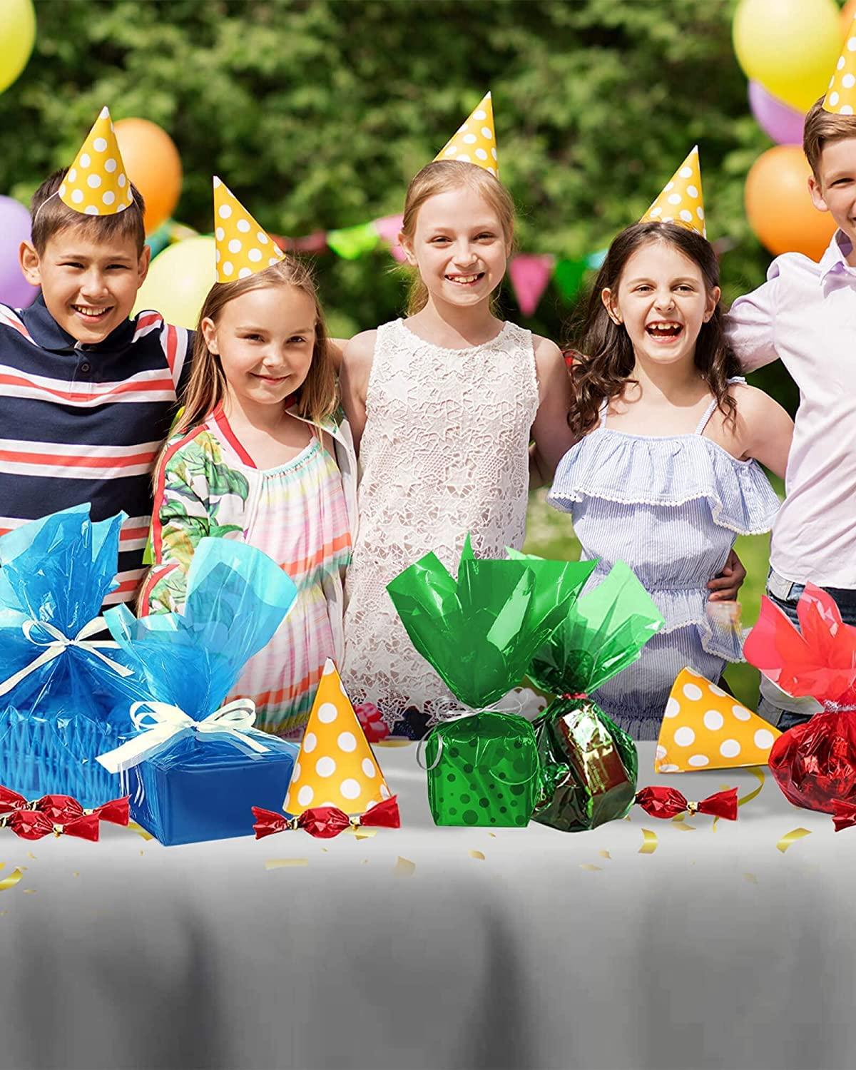 JOYIT JOYIT Three color cellophane wrap roll, colorful cellophane, blue, red, green for gift food flower packaging