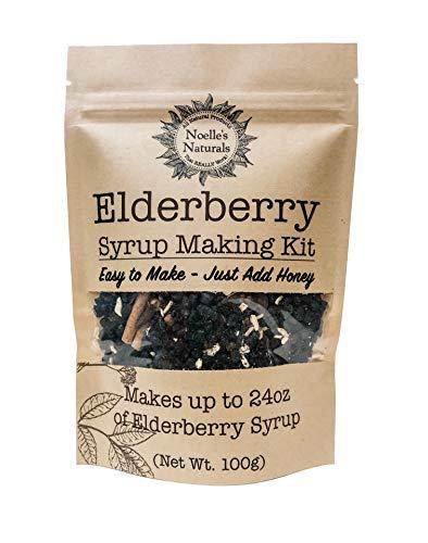 Noelle's Naturals Organic Elderberry Syrup Kit - Makes 24oz of Syrup - Includes Free Brew Bag - DIY - Natural Immune Support - Organic Elderberries - Ginger - Cloves - Cinnamon Sticks - Organic Spices